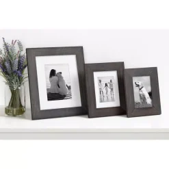 Picture Frames DesignOvation Museum 5 In. X 7 In. Matted To 3.5 In. X 5 In. Gray Picture Frame (Set Of 4) -Brita shop gray designovation picture frames 213810 fa 1000