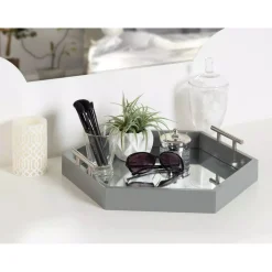 Decorative Trays Kate And Laurel Lipton Gray Decorative Tray -Brita shop gray kate and laurel decorative trays 212269 31 1000