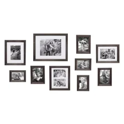 Picture Frames Kate And Laurel Bordeaux Charcoal Gray Wood Picture Frame (Set Of 10)