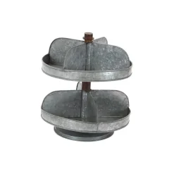 Decorative Trays LITTON LANE 2-Tier Indistrial Arts Iron Tray Stand In Gray 10 Decorative Trays LITTON LANE 2-Tier Indistrial Arts Iron Tray Stand In Gray -Brita shop gray litton lane decorative trays 49204 1f 1000