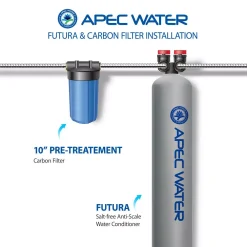 Water Softeners APEC Water Systems Premium 15 GPM Whole House Salt-Free Water Softener System With Pre-Filter With Protective Coat -Brita shop grays apec water systems water softener systems futura 15 coat c3 1000