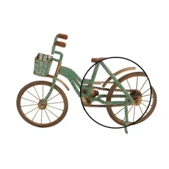 Sculptures LITTON LANE 18 In. X 12 In. Muddy Gold Iron Vintage Bicycle Model Decor With Green Beads -Brita shop green litton lane sculptures 26855 4f 1000