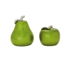 Sculptures LITTON LANE Modern Emerald Green Ceramic Decorative Pear And Apple (Set Of 2) -Brita shop green litton lane sculptures 59710 c3 1000