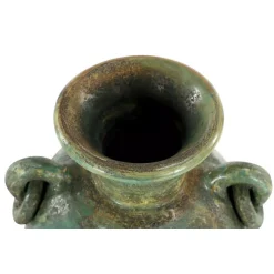 Vases LITTON LANE Distressed Green, Black, And Yellow Terracotta Amphora Decorative Vase -Brita shop green litton lane vases 68679 4f 1000