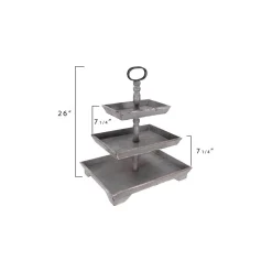 Decorative Trays 3R Studios Bungalow Lane Grey 3Tier Decorative Tray 12 Decorative Trays 3R Studios Bungalow Lane Grey 3Tier Decorative Tray -Brita shop grey 3r studios decorative trays da4440 1f 1000