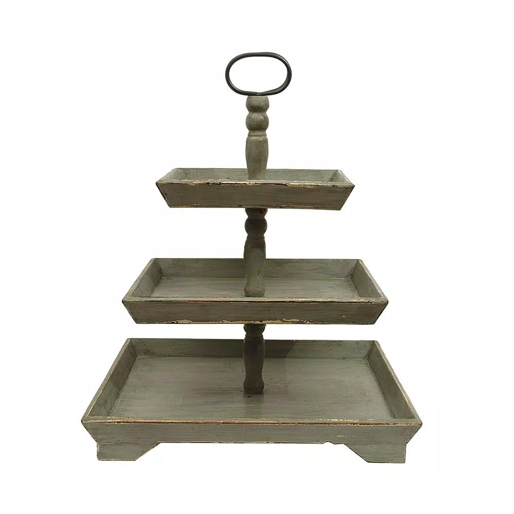 Decorative Trays 3R Studios Bungalow Lane Grey 3Tier Decorative Tray 3 Decorative Trays 3R Studios Bungalow Lane Grey 3Tier Decorative Tray