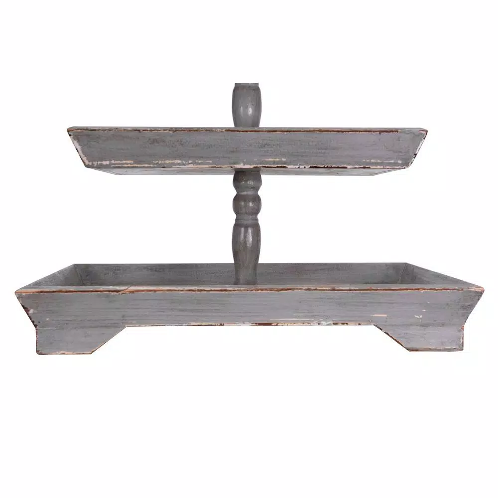 Decorative Trays 3R Studios Bungalow Lane Grey 3Tier Decorative Tray 9 Decorative Trays 3R Studios Bungalow Lane Grey 3Tier Decorative Tray - Image 7