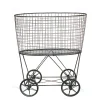Storage Baskets 3R Studios Vintage Metal Basket With Wheels -Brita shop grey 3r studios storage baskets de2757 64 1000
