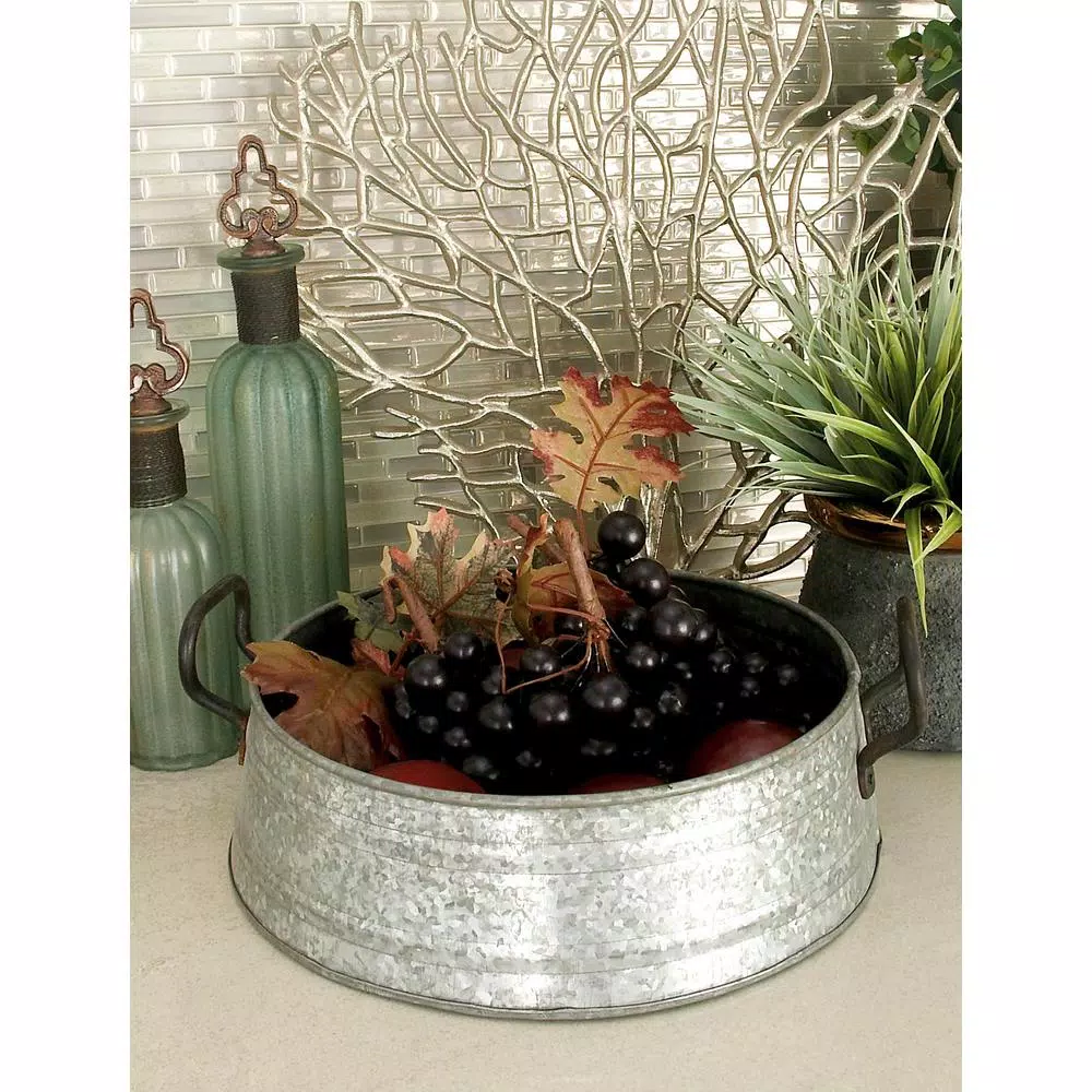 Decorative Trays LITTON LANE Farmhouse Rustic Gray Decorative Planter Trays (Set Of 3) 3 Decorative Trays LITTON LANE Farmhouse Rustic Gray Decorative Planter Trays (Set Of 3)