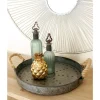 Decorative Trays LITTON LANE Farmhouse Rustic Gray Serving Tray With Rope Handles -Brita shop grey litton lane decorative trays 93701 64 1000