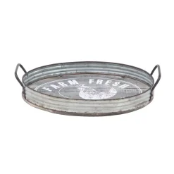Decorative Trays LITTON LANE Distressed Silver DecorativeTrays With Handles (Set Of 2) 15 Decorative Trays LITTON LANE Distressed Silver DecorativeTrays With Handles (Set Of 2) -Brita shop grey litton lane decorative trays 98497 76 1000