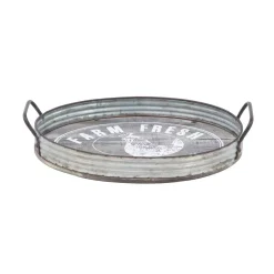 Decorative Trays LITTON LANE Distressed Silver DecorativeTrays With Handles (Set Of 2) 10 Decorative Trays LITTON LANE Distressed Silver DecorativeTrays With Handles (Set Of 2) -Brita shop grey litton lane decorative trays 98497 c3 1000