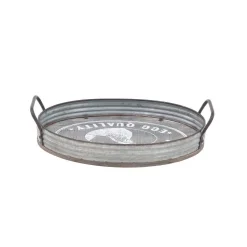 Decorative Trays LITTON LANE Distressed Silver DecorativeTrays With Handles (Set Of 2) 14 Decorative Trays LITTON LANE Distressed Silver DecorativeTrays With Handles (Set Of 2) -Brita shop grey litton lane decorative trays 98497 fa 1000