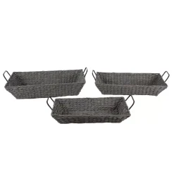 Decorative Trays LITTON LANE Nesting Rectangular Gray Seagrass Basket Trays With Black Metal Handles (Set Of 3) 7 Decorative Trays LITTON LANE Nesting Rectangular Gray Seagrass Basket Trays With Black Metal Handles (Set Of 3) -Brita shop grey litton lane decorative trays 99882 c3 1000