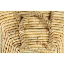 Decorative Trays LITTON LANE Soft Gray Water Hyacinth, Seagrass, And Rope Decorative Wicker Trays With Handles (Set Of 3) -Brita shop grey litton lane decorative trays 99905 1f 1000