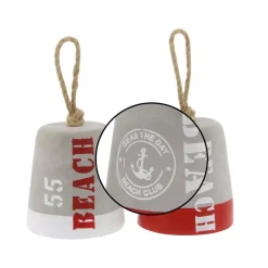 Sculptures LITTON LANE Coastal Living Gray And Red Cement Rope Door Stops (Set Of 2) -Brita shop grey litton lane sculptures 98878 4f 1000