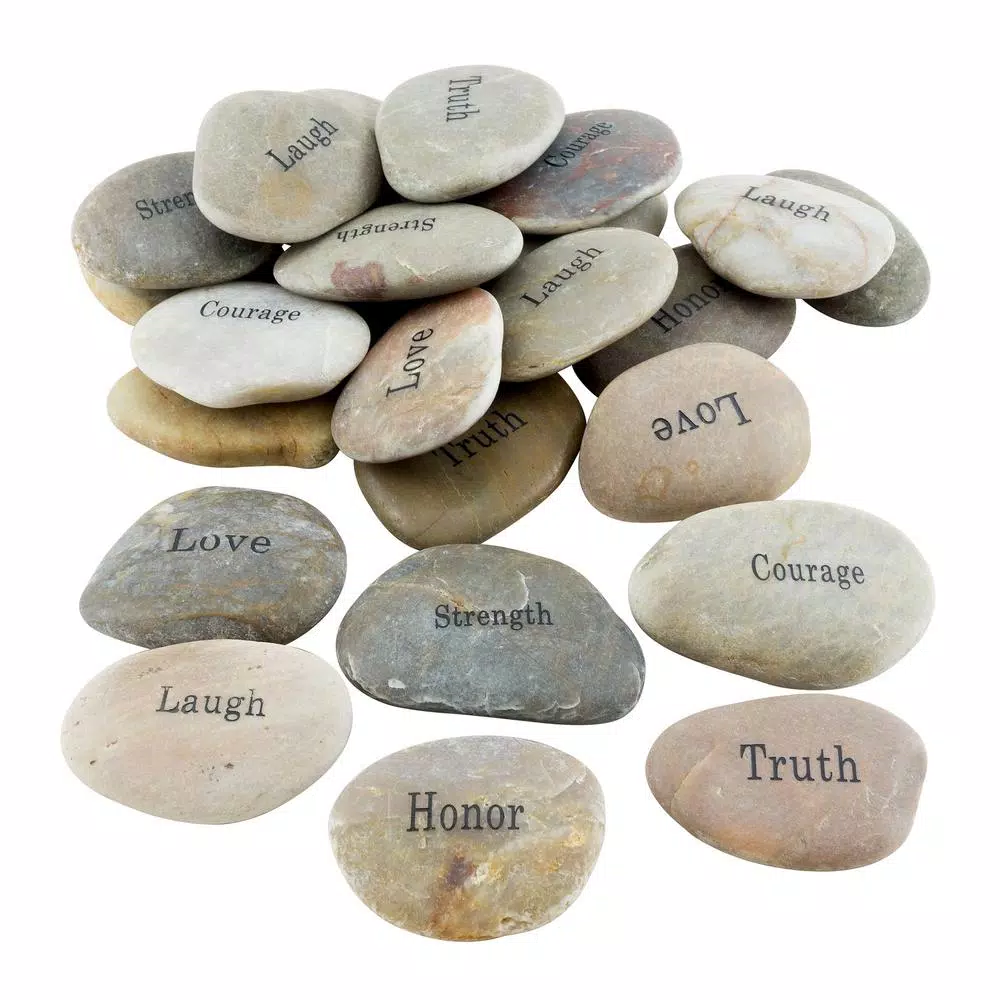 Sculptures Stonebriar Collection Inspirational Engraved Natural River Stones (Set Of 25) 3 Sculptures Stonebriar Collection Inspirational Engraved Natural River Stones (Set Of 25)