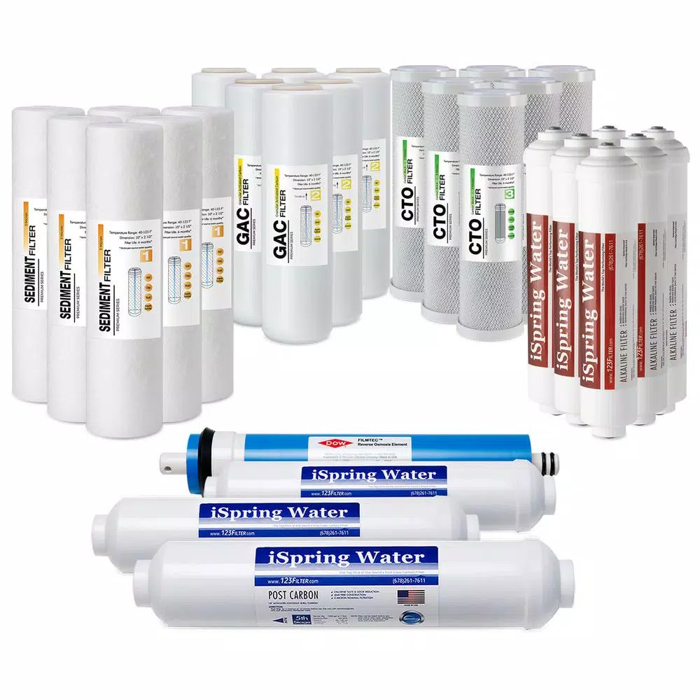 Water Filtration Systems ISPRING 6-Stage Reverse Osmosis RO System 3-Year Replacement Water Filter Cartridge Pack With Alkaline Filter 10 In. X 2.5 In. 3 Water Filtration Systems ISPRING 6-Stage Reverse Osmosis RO System 3-Year Replacement Water Filter Cartridge Pack With Alkaline Filter 10 In. X 2.5 In.