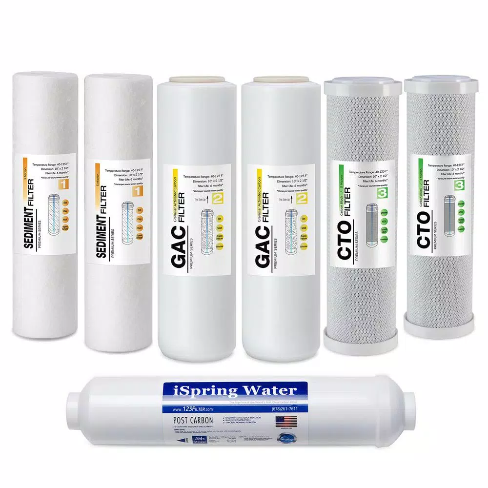 Water Filtration Systems ISPRING Universal 5-Stage Reverse Osmosis RO Systems 1-Year Supply Replacement Water Filter Cartridge Pack Set 3 Water Filtration Systems ISPRING Universal 5-Stage Reverse Osmosis RO Systems 1-Year Supply Replacement Water Filter Cartridge Pack Set