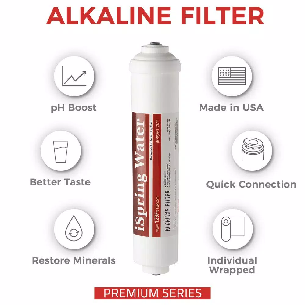 Replacement Water Filters ISPRING Premium 10 In. Universal Inline Alkaline Replacement Water Filter Cartridge For Reverse Osmosis RO System, PH+ 4 Replacement Water Filters ISPRING Premium 10 In. Universal Inline Alkaline Replacement Water Filter Cartridge For Reverse Osmosis RO System, PH+ - Image 2