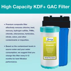 Replacement Water Filters ISPRING 10 In. X 4.5 In. Premium GAC And KDF Carbon Filter Replacement Water Filter Cartridge For Undersink Filter System -Brita shop ispring replacement water filters fg15b ks 4f 1000