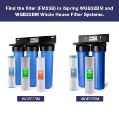 Replacement Water Filters ISPRING 123 Filter Iron Manganese Reducing Replacement Water Filter, High Capacity 4.5 In. X 20 In. Big Blue -Brita shop ispring replacement water filters fm25b 4f 1000