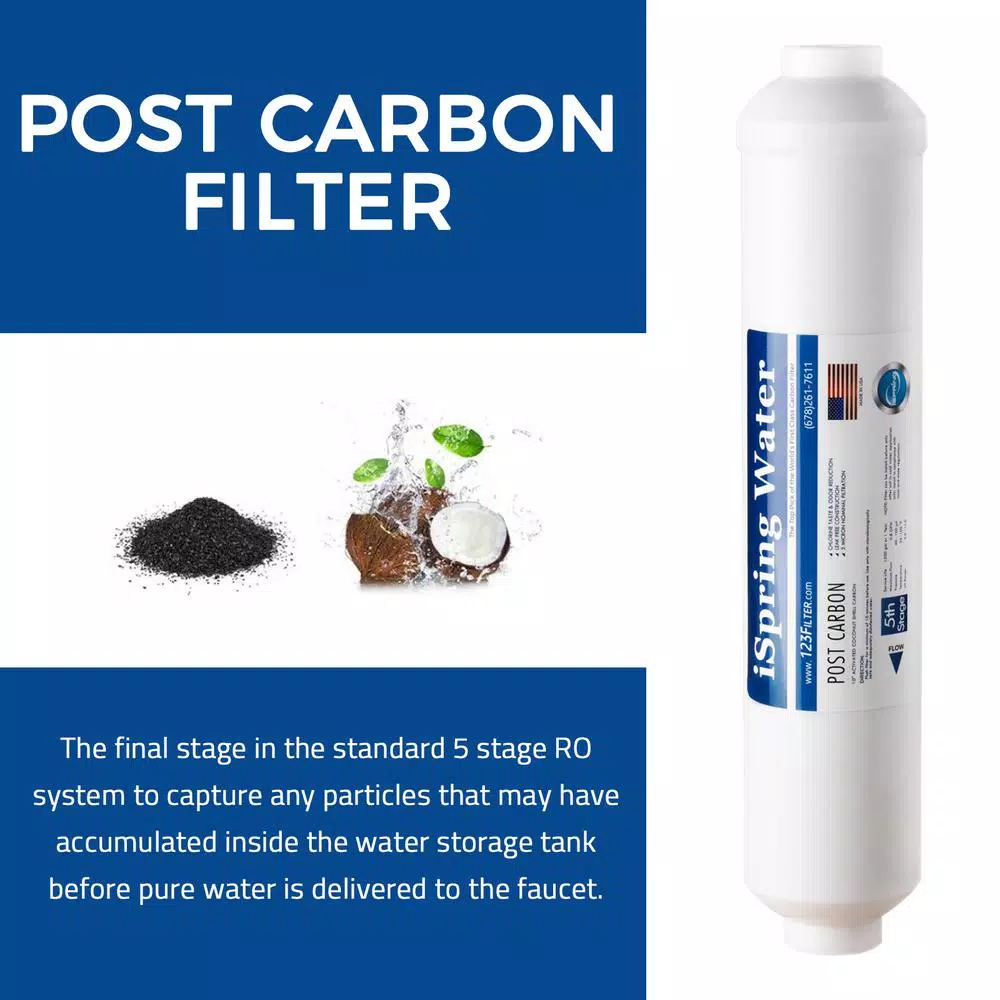 Replacement Water Filters ISPRING FT15US Premium Universal Inline Activated Post Carbon Replacement Water Filter Cartridge With Quick Connect Fittings 5 Replacement Water Filters ISPRING FT15US Premium Universal Inline Activated Post Carbon Replacement Water Filter Cartridge With Quick Connect Fittings - Image 3