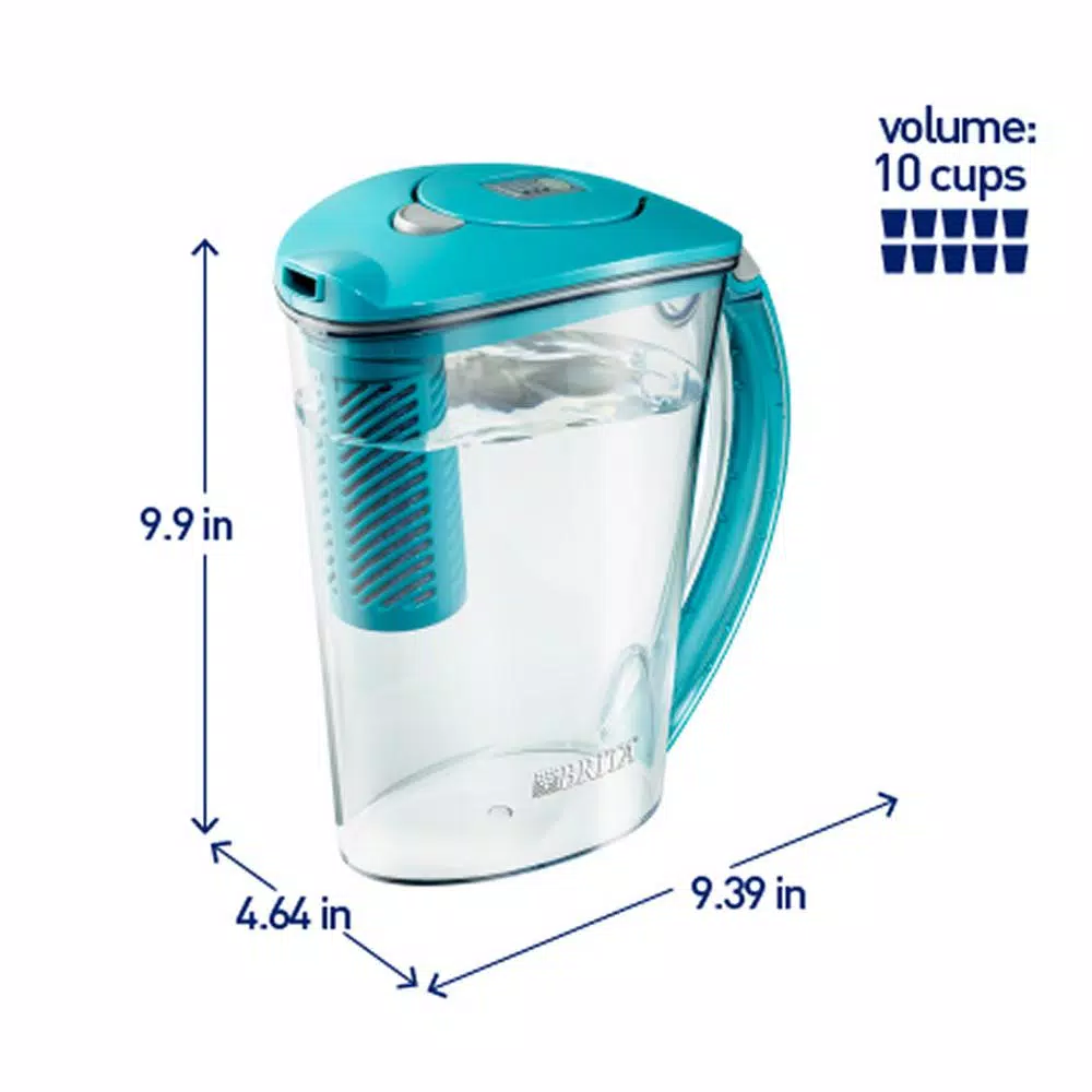 Water Filter Pitchers Brita Stream Rapids 10-Cup Filter As You Pour Water Pitcher In Lake Blue With Water Filter, BPA Free 4 Water Filter Pitchers Brita Stream Rapids 10-Cup Filter As You Pour Water Pitcher In Lake Blue With Water Filter, BPA Free - Image 2