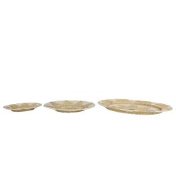 Decorative Trays LITTON LANE Beige And White Wicker Basket Trays (Set Of 3) -Brita shop light brown litton lane decorative trays 62814 44 1000