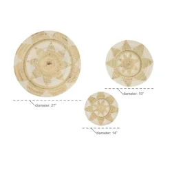 Decorative Trays LITTON LANE Beige And White Wicker Basket Trays (Set Of 3) -Brita shop light brown litton lane decorative trays 62814 fa 1000