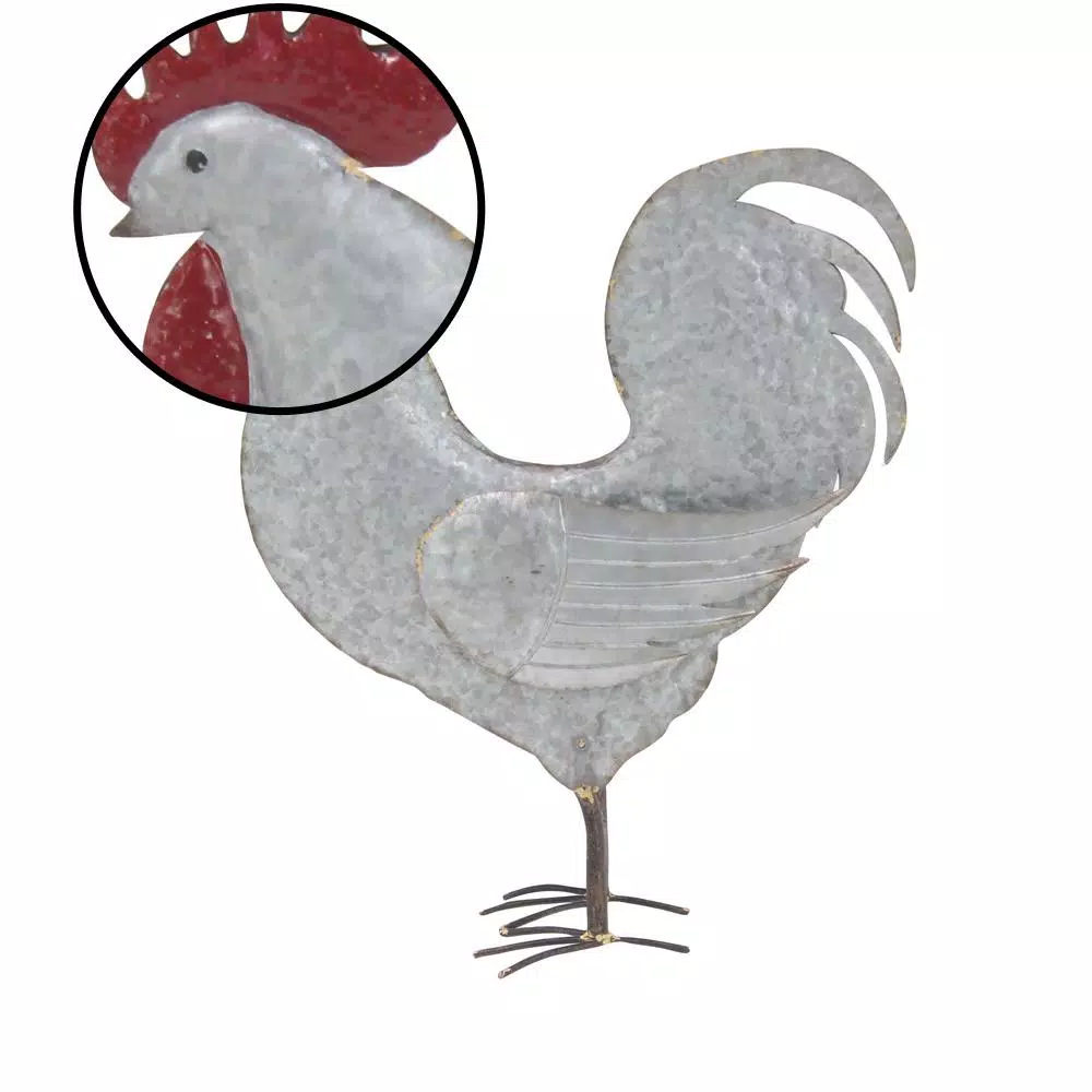 Sculptures LITTON LANE 20 In. Standing Hen Iron Sculpture 5 Sculptures LITTON LANE 20 In. Standing Hen Iron Sculpture - Image 3