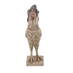 Sculptures LITTON LANE Rooster Polystone Sculpture In Textured Beige -Brita shop litton lane sculptures 38244 44 1000
