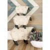 Sculptures LITTON LANE 3-Stacked Sheeps Polystone Sculpture In Off White -Brita shop litton lane sculptures 38263 64 1000