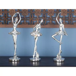 LITTON LANE 14 In. Decorative Ballerina Sculptures In Colored Polystone (3-Pack)