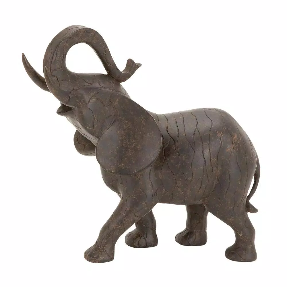Sculptures LITTON LANE 10 In. X 12 In. Decorative Elephant Sculpture In Colored Polystone 4 Sculptures LITTON LANE 10 In. X 12 In. Decorative Elephant Sculpture In Colored Polystone - Image 2
