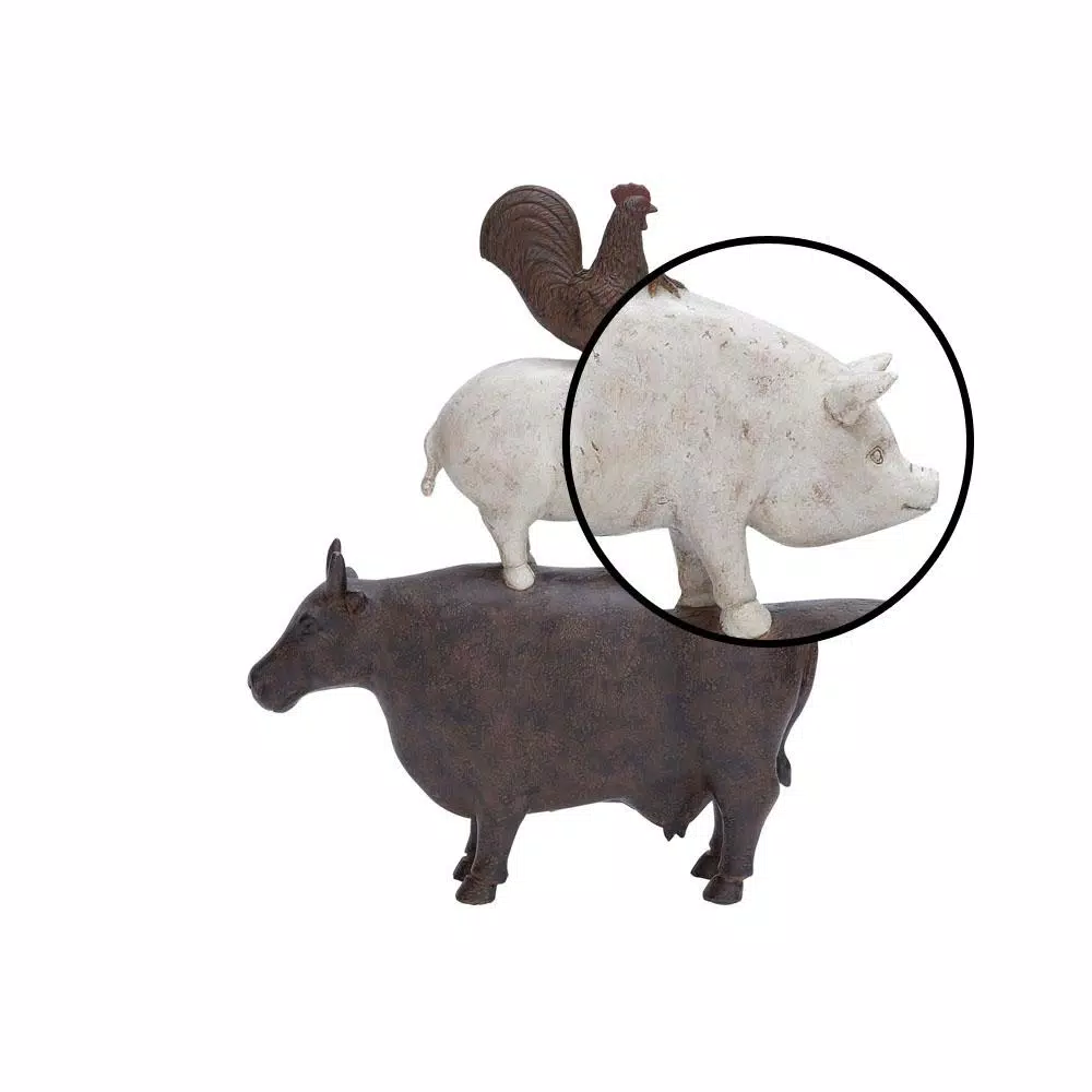 Sculptures LITTON LANE Polystone Stacked Barnyard Animals Sculpture 5 Sculptures LITTON LANE Polystone Stacked Barnyard Animals Sculpture - Image 3