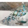 Sculptures LITTON LANE Floral Peacock Iron Sculpture