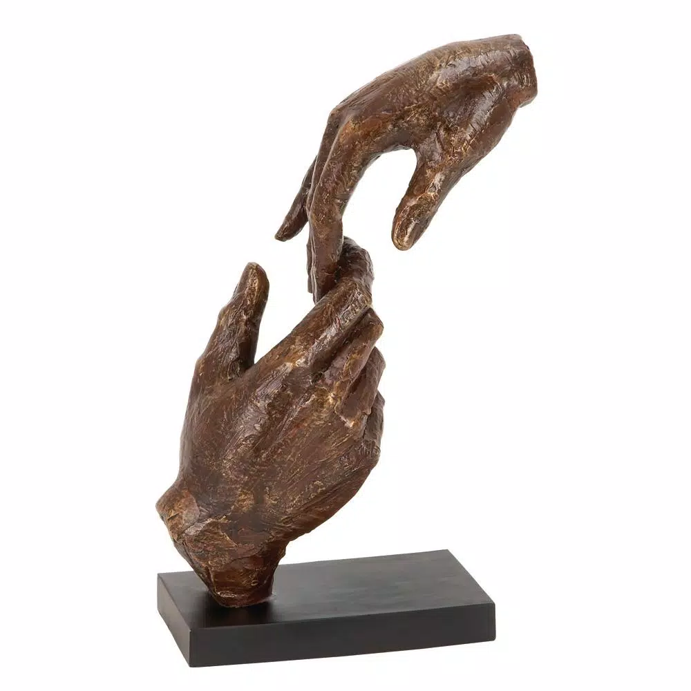 Sculptures LITTON LANE 12 In. X 6 In. The Connecting Hands Decorative Figurine In Colored Polystone 4 Sculptures LITTON LANE 12 In. X 6 In. The Connecting Hands Decorative Figurine In Colored Polystone - Image 2