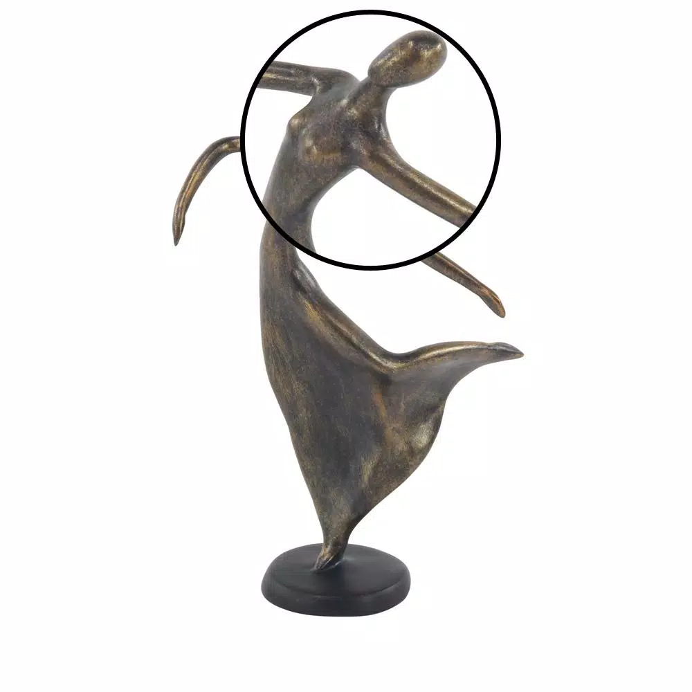 Sculptures LITTON LANE 12 In. Female Dancer Polystone Sculpture 5 Sculptures LITTON LANE 12 In. Female Dancer Polystone Sculpture - Image 3