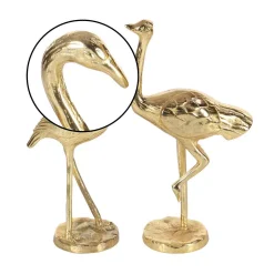 Sculptures LITTON LANE 14 In. Flamingo Aluminum Decorative Sculpture In Gold (Set Of 2) -Brita shop litton lane sculptures 68978 4f 1000