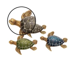 LITTON LANE 5 In. Polystone Sea Turtle Sculptures (Set Of 3) -Brita shop litton lane sculptures 69393 4f 1000