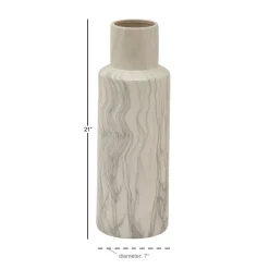 Vases LITTON LANE 21 In. Classic Marble Cylinder White Ceramic Decorative Vase 14 Vases LITTON LANE 21 In. Classic Marble Cylinder White Ceramic Decorative Vase -Brita shop marble litton lane vases 59768 44 1000