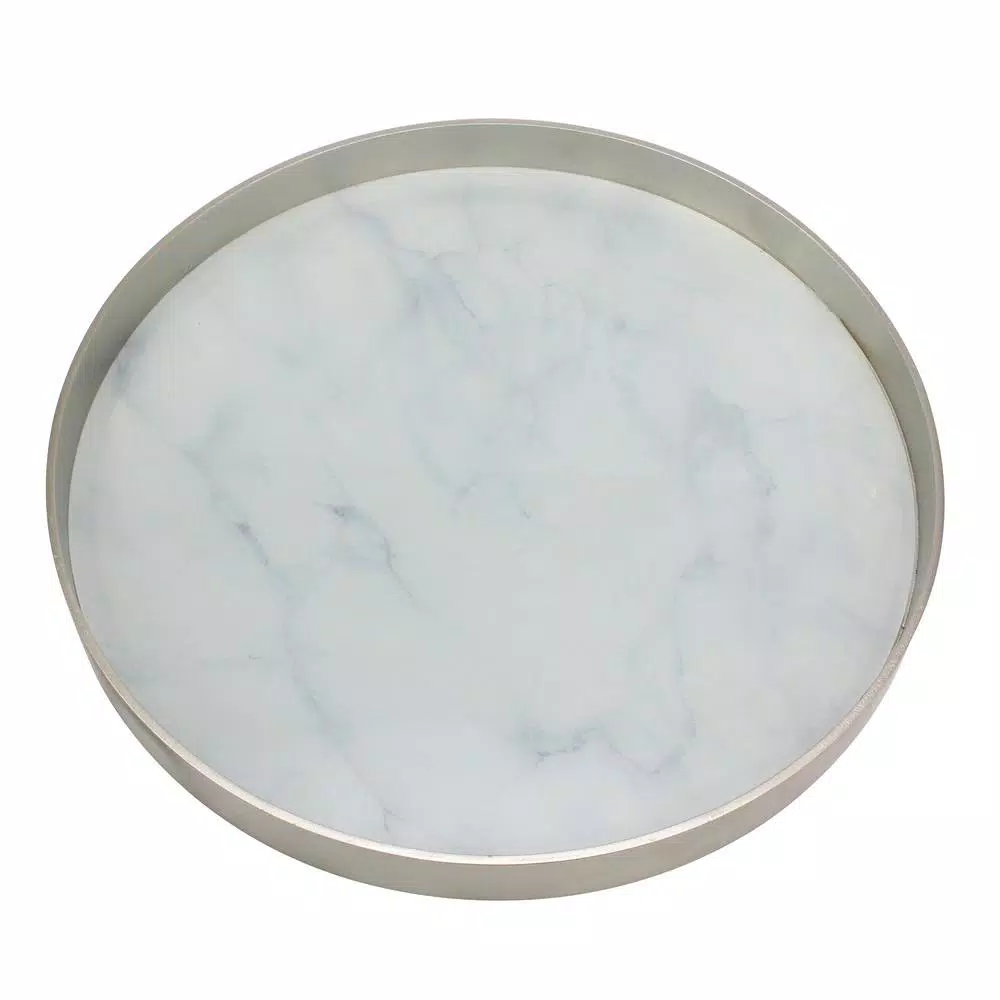 Decorative Trays Stonebriar Collection Silver Wood And Marble Glass Decorative Tray 7 Decorative Trays Stonebriar Collection Silver Wood And Marble Glass Decorative Tray - Image 5