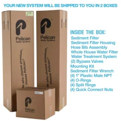 Water Filtration Systems Pelican Water 15 GPM Whole House Water Filtration And NaturSoft Water Softener Alternative System -Brita shop metallic pelican water whole house water filters thd pse2000 1f 1000