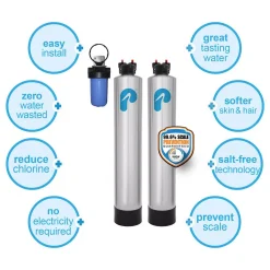 Water Filtration Systems Pelican Water 15 GPM Whole House Water Filtration And NaturSoft Water Softener Alternative System -Brita shop metallic pelican water whole house water filters thd pse2000 40 1000