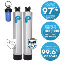 Water Filtration Systems Pelican Water 15 GPM Whole House Water Filtration And NaturSoft Water Softener Alternative System -Brita shop metallic pelican water whole house water filters thd pse2000 66 1000