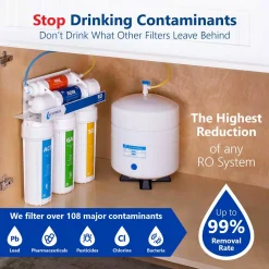 Water Filtration Systems Express Water Reverse Osmosis Water Filtration System 5 Stage RO Filter With Faucet And Tank 4 Free Replacement Filters 50 GPD -Brita shop modern chrome express water reverse osmosis systems ro5mx e1 1000
