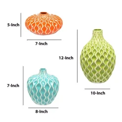 Benjara Pricelessly Colorful Decorative Agatha Ceramic Vases (Set Of 3) 12 Benjara Pricelessly Colorful Decorative Agatha Ceramic Vases (Set Of 3) -Brita shop multi benjara vases imx 25016 3 44 1000