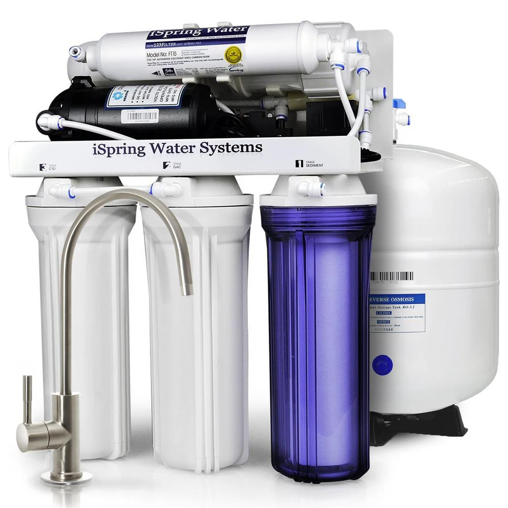 Water Filtration Systems ISPRING 5-Stage 100 GPD Reverse Osmosis Water Filtration System With Booster Pump 3.2 Gallon Tank And Brushed Nickel Faucet 3 Water Filtration Systems ISPRING 5-Stage 100 GPD Reverse Osmosis Water Filtration System With Booster Pump 3.2 Gallon Tank And Brushed Nickel Faucet
