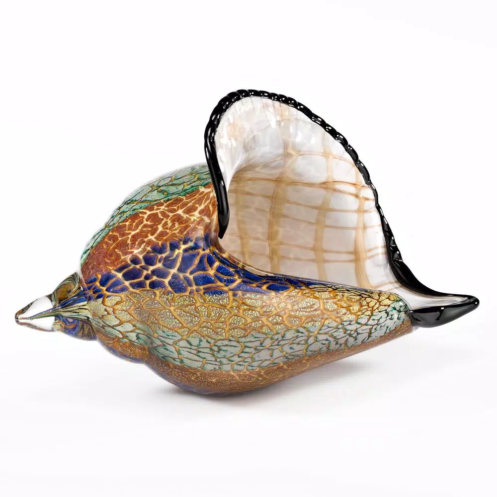 Sculptures Badash Crystal 13 In. L X 8 Ft. H Murano Style Artistic Glass Large Conch Shell 3 Sculptures Badash Crystal 13 In. L X 8 Ft. H Murano Style Artistic Glass Large Conch Shell